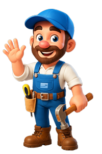 Duralife Maskottchen - mit blauer Kappe und blauer Arbeitshose