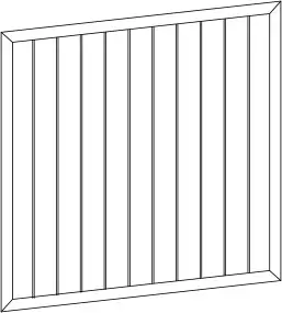 Skizze einer schräg verzogenen Sichtschutztafel mit senkrechten Lamellen